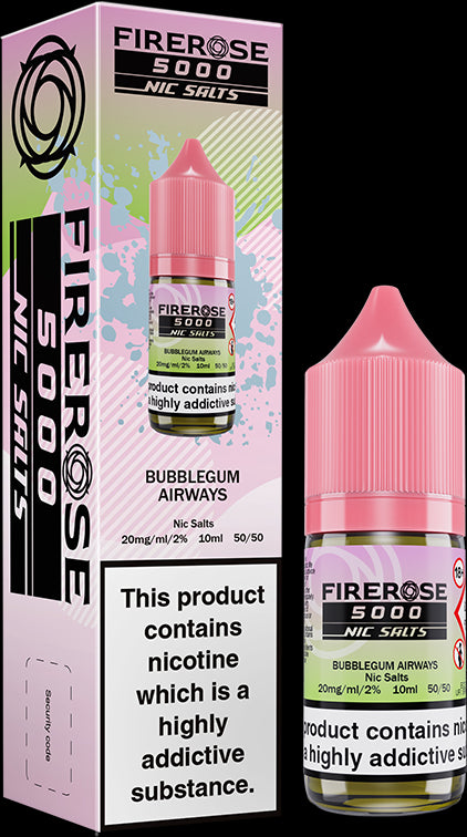 FireRose 5000 10ml Nic Salts - Bubblegum Airways