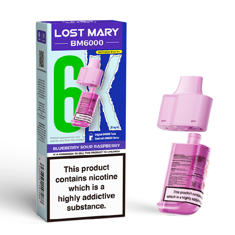 Lost Mary BM6000 Prefilled Vape Pods - Blueberry Sour Raspberry