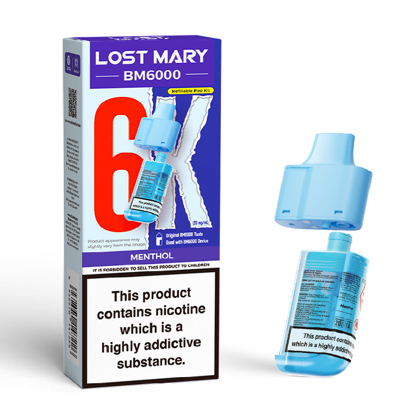 Lost Mary BM6000 Prefilled Vape Pods - Menthol
