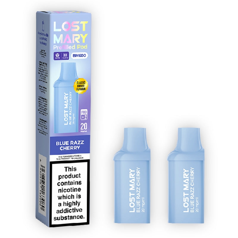 Lost Mary BM600 Prefilled Vape Pods - Blue Razz Cherry x 2
