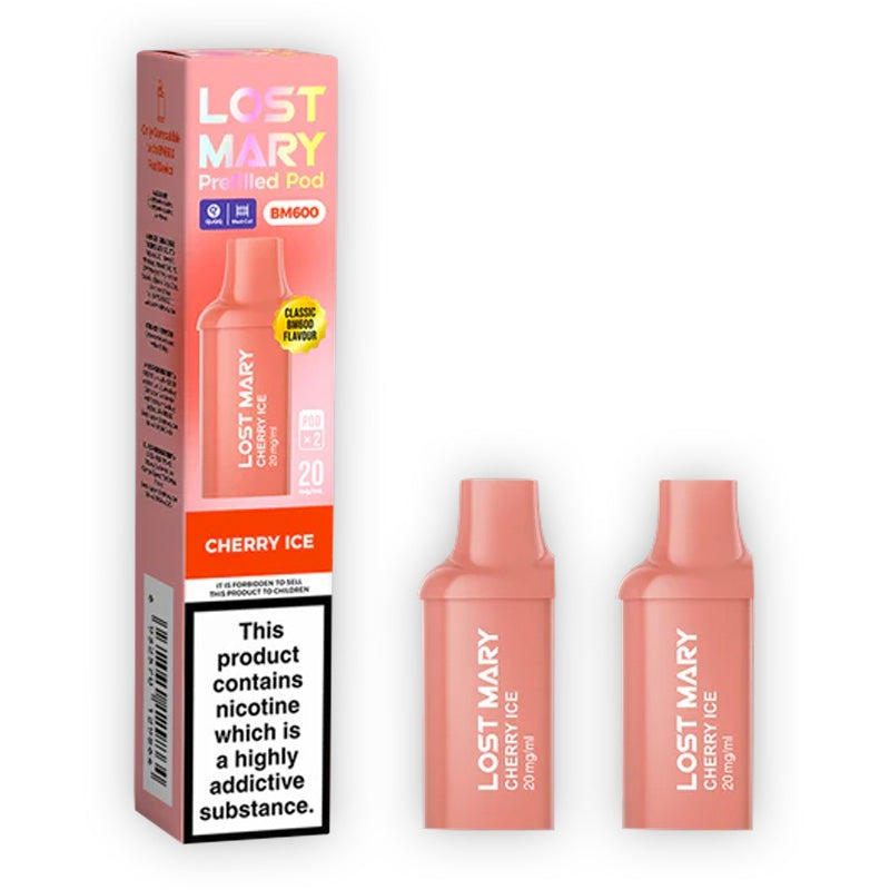 Lost Mary BM600 Prefilled Vape Pods - Cherry Ice x2