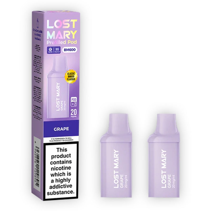 Lost Mary BM600 Prefilled Vape Pods - Grape x2