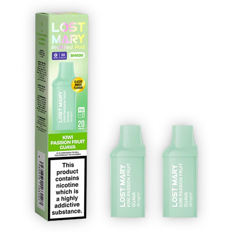 Lost Mary BM600 Prefilled Vape Pods - Kiwi Passionfruit Guava x2