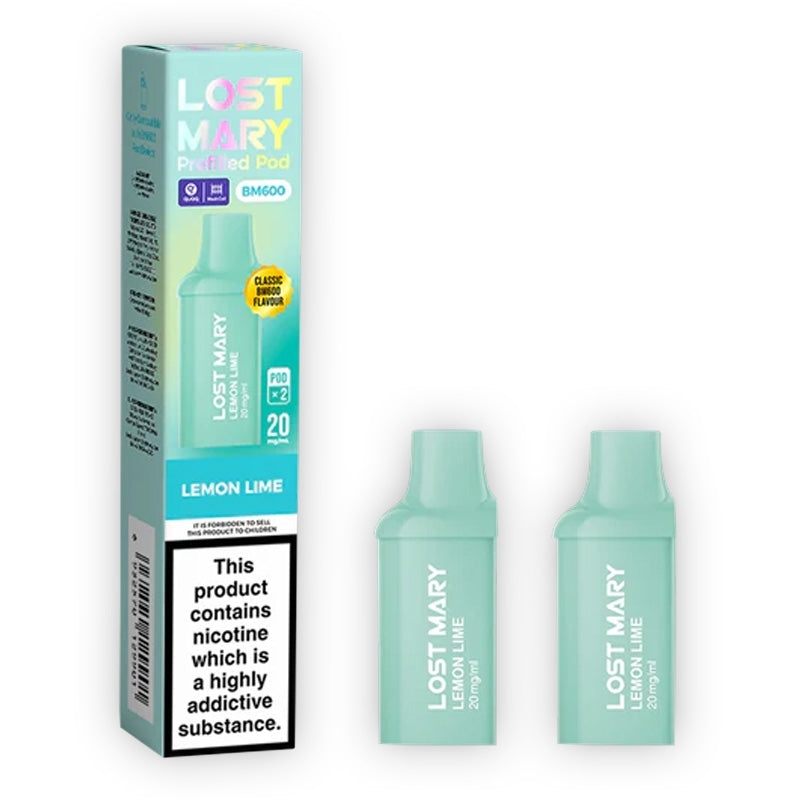 Lost Mary BM600 Prefilled Vape Pods - Lemon Lime x2