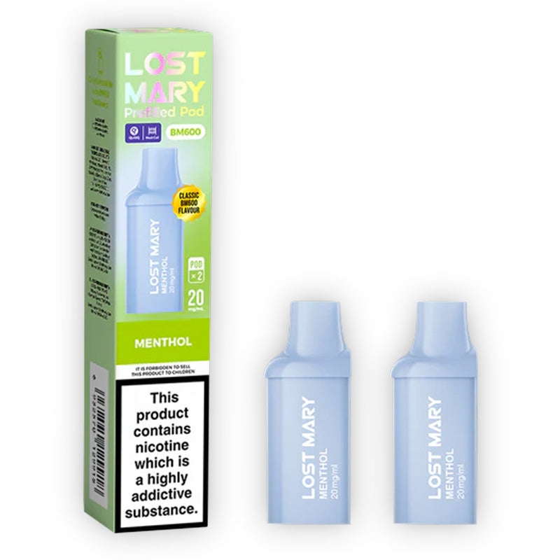 Lost Mary BM600 Prefilled Vape Pods - Menthol x2