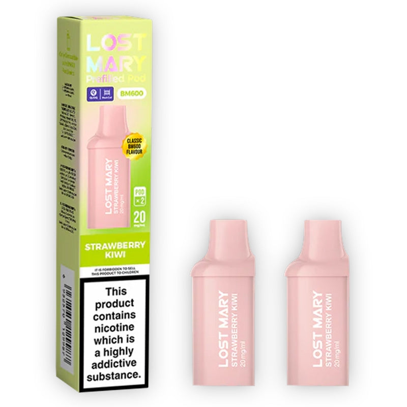 Lost Mary BM600 Prefilled Vape Pods - Strawberry Kiwi x2