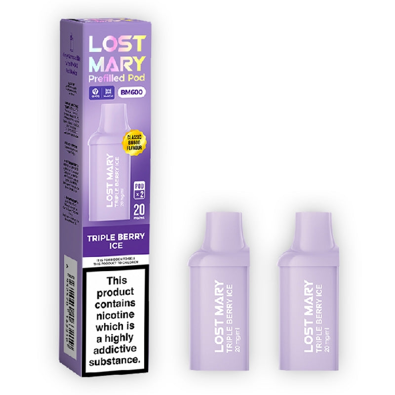Lost Mary BM600 Prefilled Vape Pods - Triple Berry Ice x2