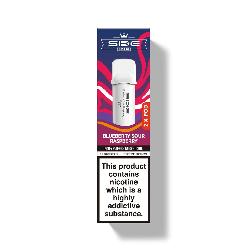SKE Crystal Bar 600 Pro Prefilled Pods - Blueberry Sour Raspberry x 2