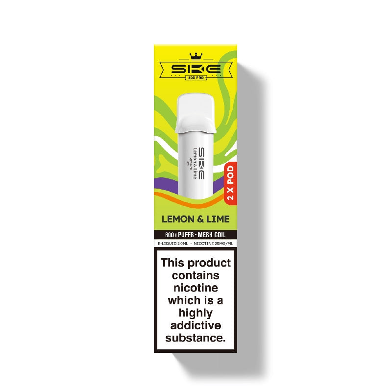 SKE Crystal Bar 600 Pro Prefilled Pods - Lemon & Lime x 2