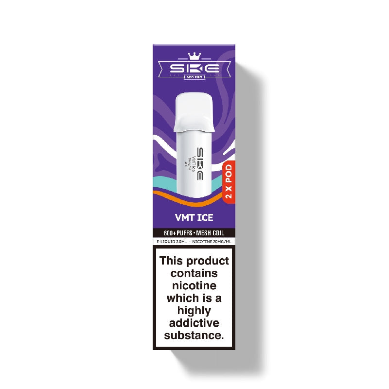 SKE Crystal Bar 600 Pro Prefilled Pods - VMT Ice x 2