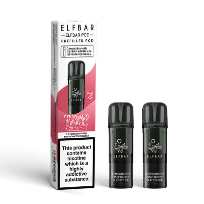 Elf Bar 600 Prefilled Vape Pods - Strawberry Raspberry Cherry Ice