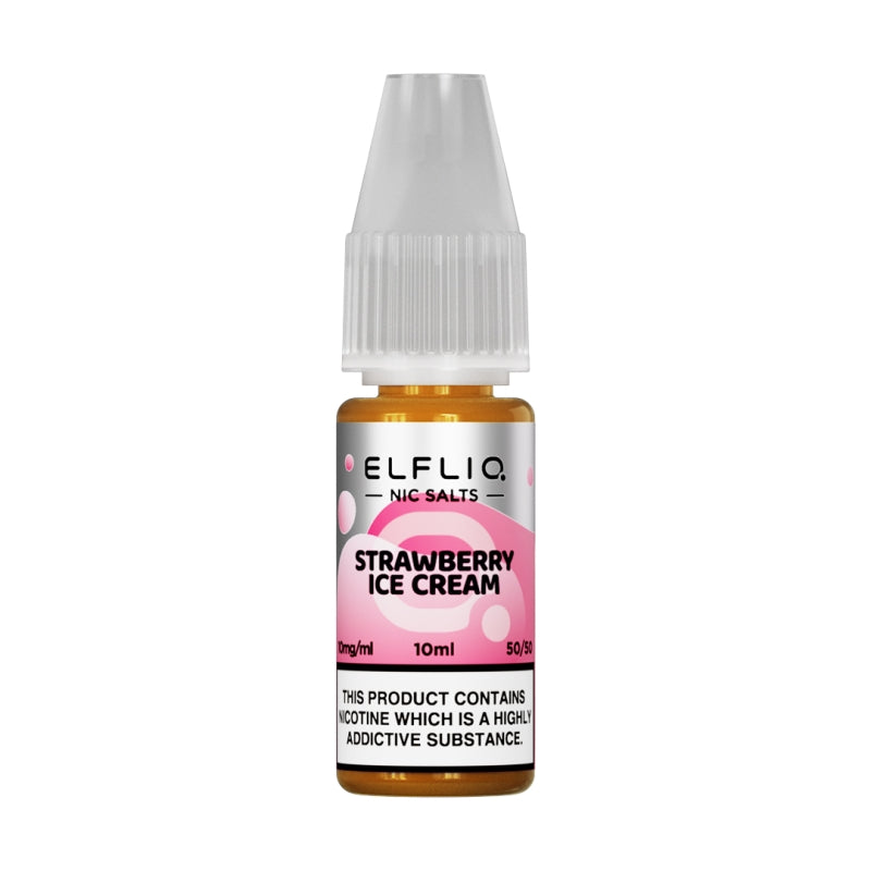 Elf Bar ElfLiq 10ml Nic Salts - Strawberry Ice Cream (Strawberry Snoow)