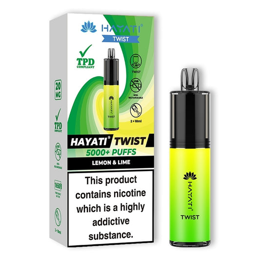 Hayati Twist 5000+ Disposable Vape - Lemon & Lime