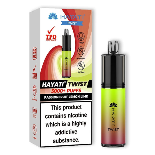 Hayati Twist 5000+ Disposable Vape - Passionfruit Lemon Lime
