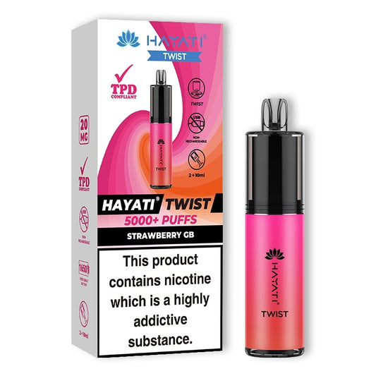 Hayati Twist 5000+ Disposable Vape - Strawberry GB