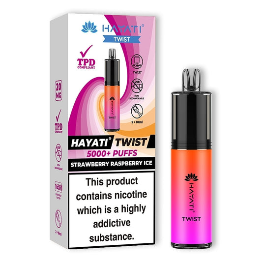Hayati Twist 5000+ Disposable Vape - Strawberry Raspberry Ice