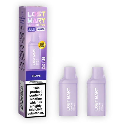 Lost Mary BM600 Prefilled Vape Pods - Grape x2