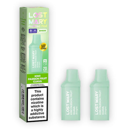 Lost Mary BM600 Prefilled Vape Pods - Kiwi Passionfruit Guava x2