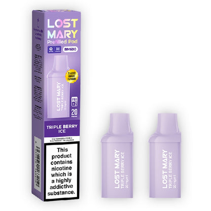 Lost Mary BM600 Prefilled Vape Pods - Triple Berry Ice x2