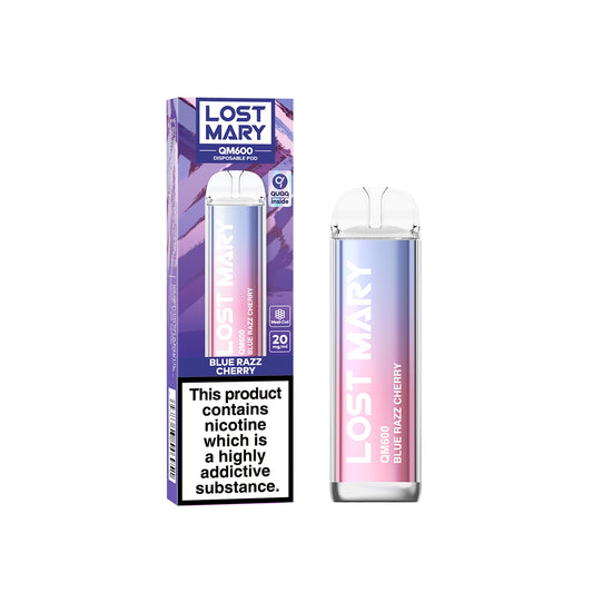 Lost Mary QM600 (Mesh Coil) Disposable Vape Pen - Blue Razz Cherry