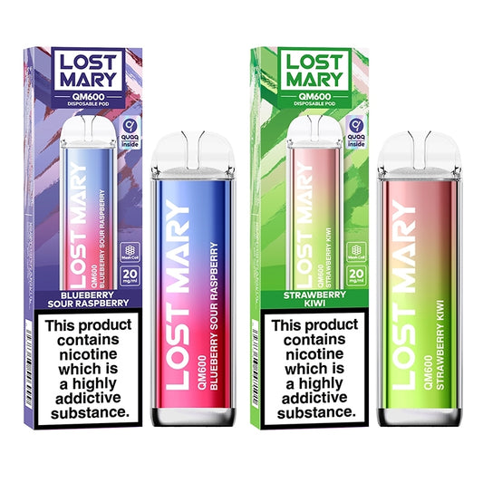 Lost Mary QM600 (Mesh Coil) Disposable Vape Pen - Blueberry SOUR  Raspberry