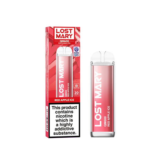 Lost Mary QM600 (Mesh Coil) Disposable Vape Pen - Red Apple Ice