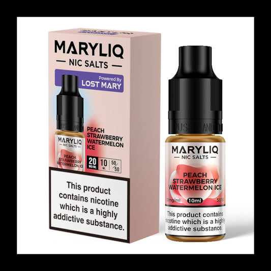 MaryLiq 10ml Nic Salts - Peach Strawberry Watermelon Ice